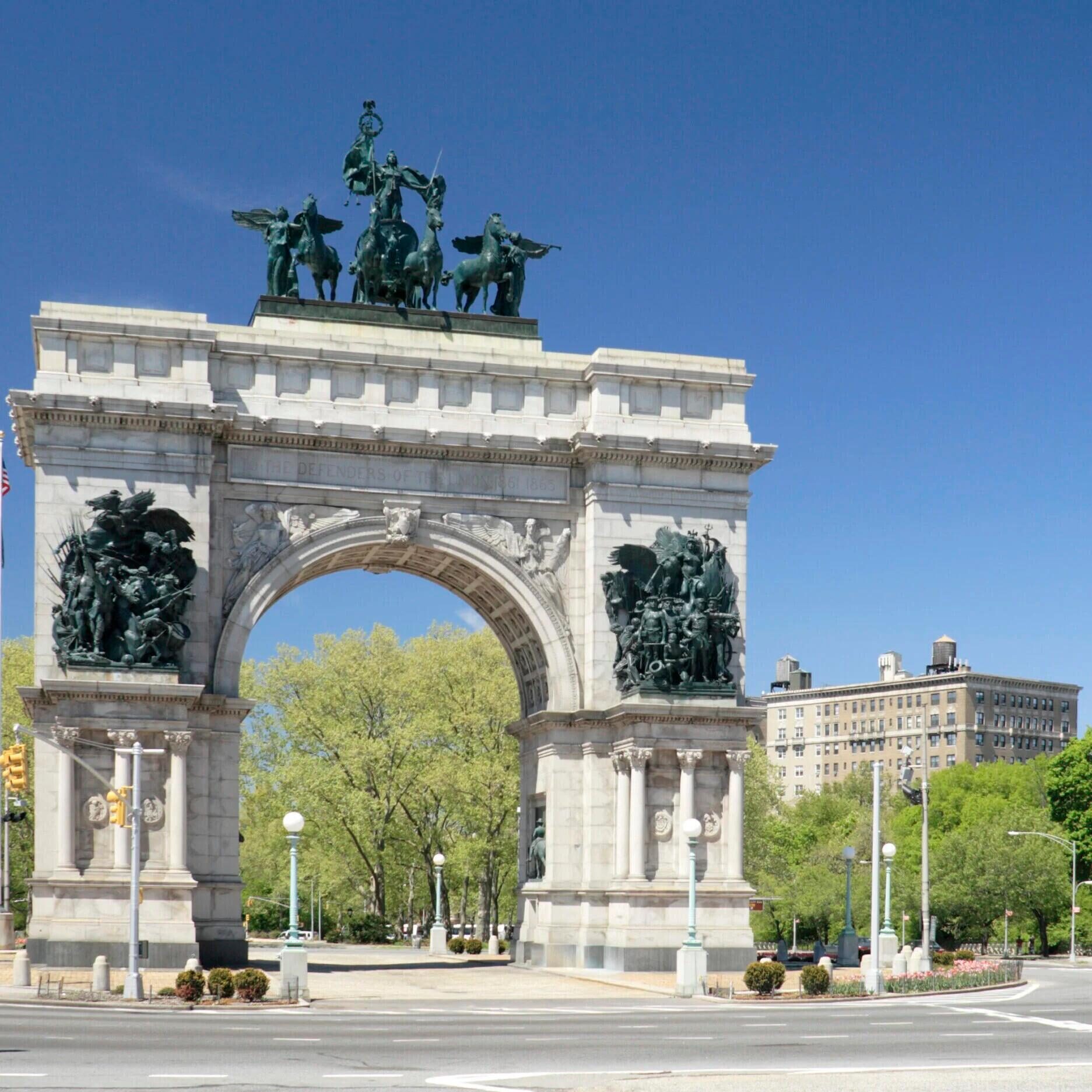 The arch at Grand Army Plaza in Brooklyn New York.